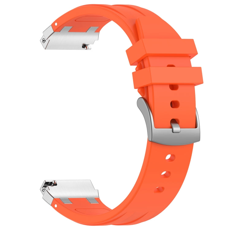 For Amazfit GTS4 Mini 20mm Quick Release Silver Buckle Royal Silicone Watch Band(Orange) - free shipping - PMC TechLife - Order now!