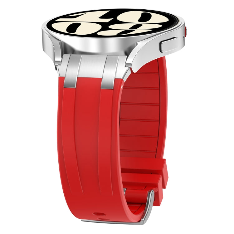 For Amazfit GTS4 Mini 20mm Quick Release Silver Buckle Royal Silicone Watch Band(Red) - free shipping - PMC TechLife - Order now!