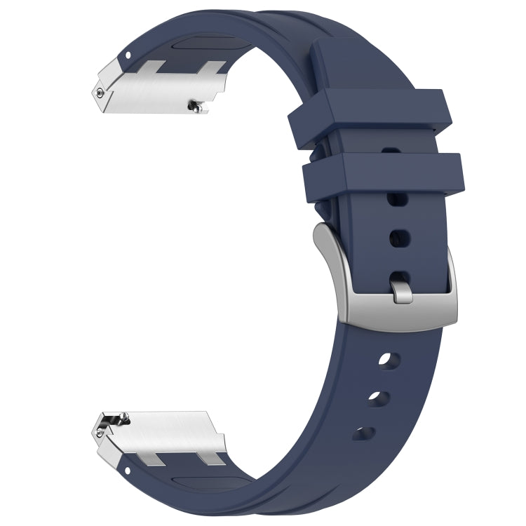 For Amazfit Bip3 20mm Quick Release Silver Buckle Royal Silicone Watch Band(Navy Blue) - free shipping - PMC TechLife - Order now!