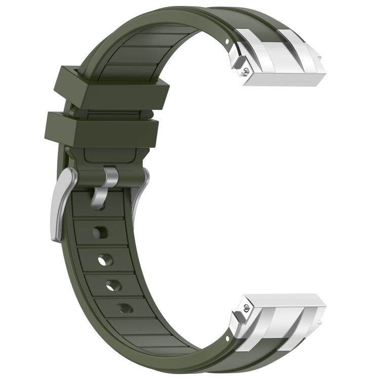 For Amazfit Pop 20mm Quick Release Silver Buckle Royal Silicone Watch Band(Olive Green) - free shipping - PMC TechLife - Order now!