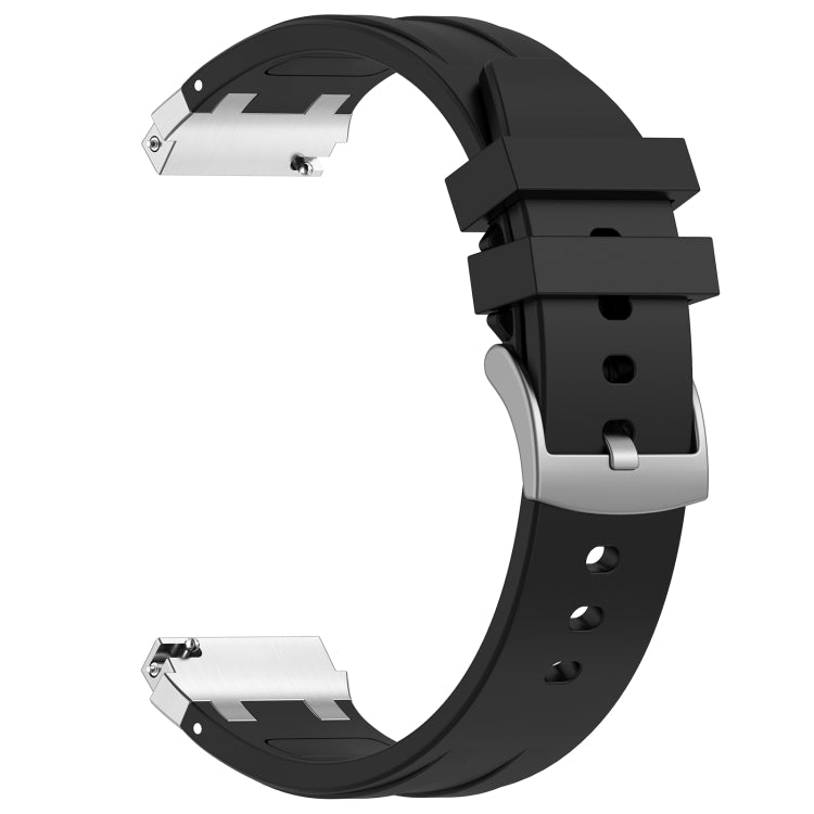 For Amazfit Bip S 20mm Quick Release Silver Buckle Royal Silicone Watch Band(Black) - free shipping - PMC TechLife - Order now!