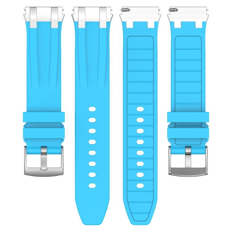 For Amazfit Bip S 20mm Quick Release Silver Buckle Royal Silicone Watch Band(Sky Blue) - free shipping - PMC TechLife - Order now!
