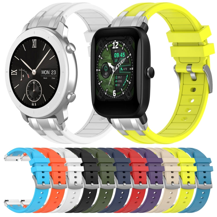 For Amazfit Bip3 Pro 20mm Quick Release Silver Buckle Royal Silicone Watch Band(Red) - free shipping - PMC TechLife - Order now!