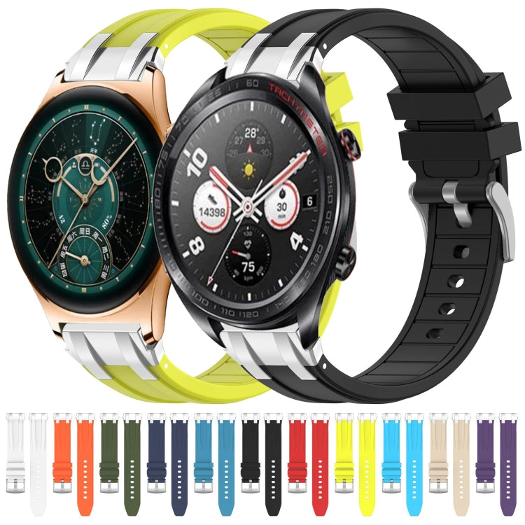 For Honor Watch Dream 22mm Quick Release Silver Buckle Royal Silicone Watch Band(Black) - free shipping - PMC TechLife - Order now!