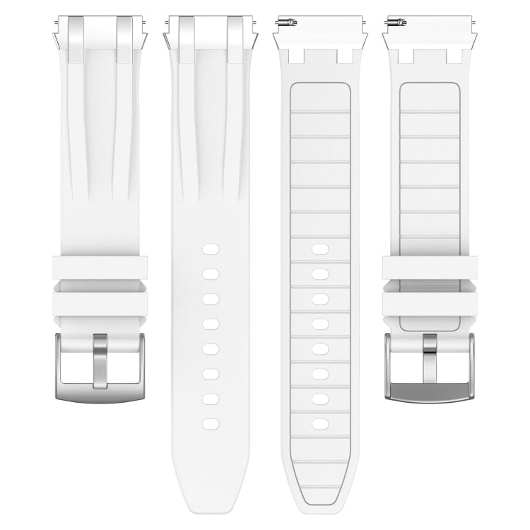 For Garmin Forerunner 265 22mm Quick Release Silver Buckle Royal Silicone Watch Band(White) - free shipping - PMC TechLife - Order now!