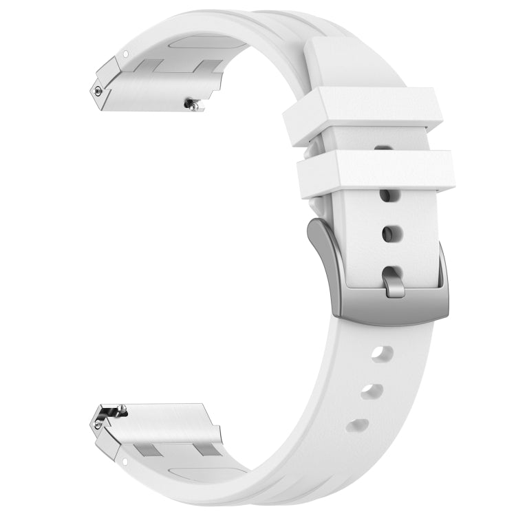 For Garmin Forerunner 255 22mm Quick Release Silver Buckle Royal Silicone Watch Band(White) - free shipping - PMC TechLife - Order now!