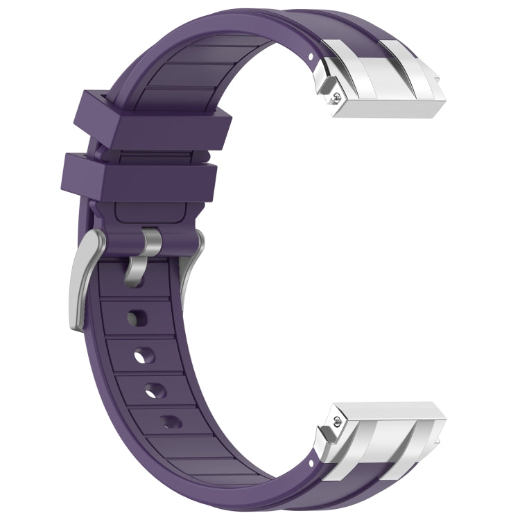 For Garmin Venu 2 22mm Quick Release Silver Buckle Royal Silicone Watch Band(Purple) - free shipping - PMC TechLife - Order now!