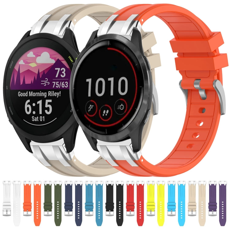 For Garmin Forerunner 265 22mm Quick Release Silver Buckle Royal Silicone Watch Band(Red) - free shipping - PMC TechLife - Order now!