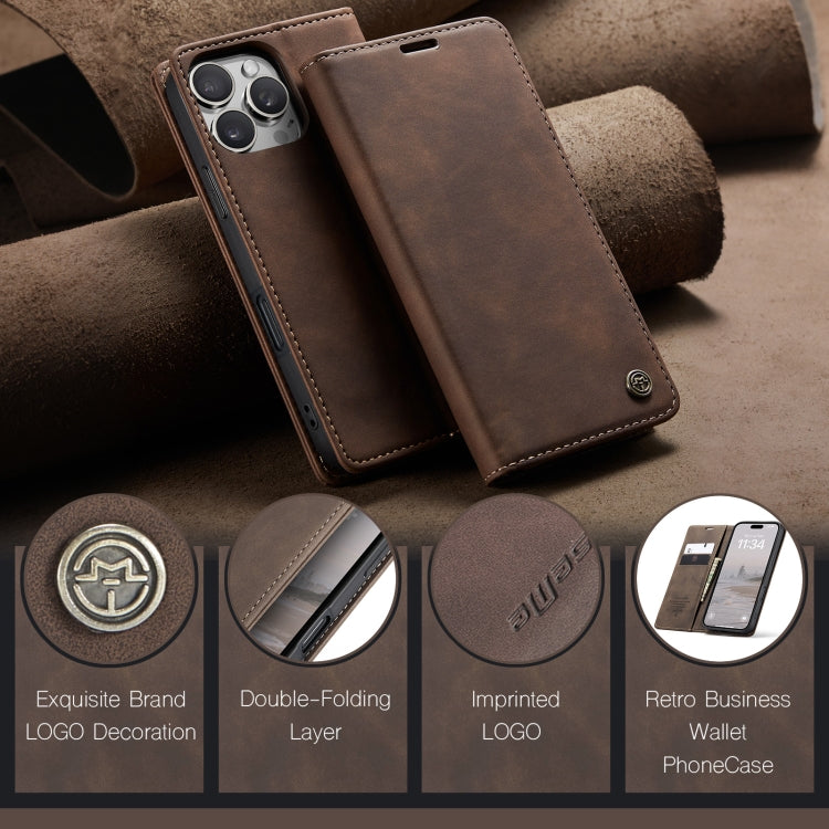 For iPhone 16 Pro CaseMe 013 Multifunctional Horizontal Flip Leather Phone Case(Coffee) - iPhone 16 Pro Cases by CaseMe | Online Shopping South Africa | PMC Jewellery | Buy Now Pay Later Mobicred