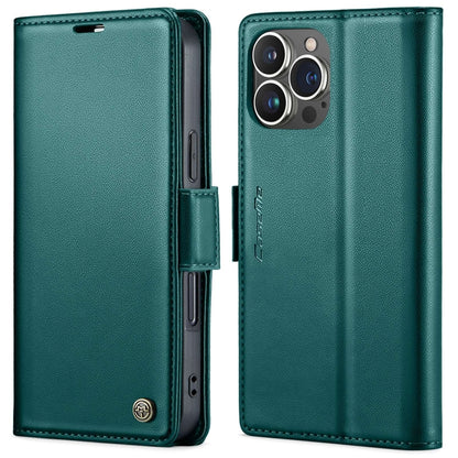 For iPhone 16 Pro Max CaseMe 023 Butterfly Buckle Litchi Texture RFID Anti-theft Leather Phone Case(Green) - iPhone 16 Pro Max Cases by CaseMe | Online Shopping South Africa | PMC Jewellery | Buy Now Pay Later Mobicred