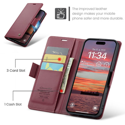 For iPhone 16 Plus CaseMe 023 Butterfly Buckle Litchi Texture RFID Anti-theft Leather Phone Case(Red) - iPhone 16 Plus Cases by CaseMe | Online Shopping South Africa | PMC Jewellery | Buy Now Pay Later Mobicred