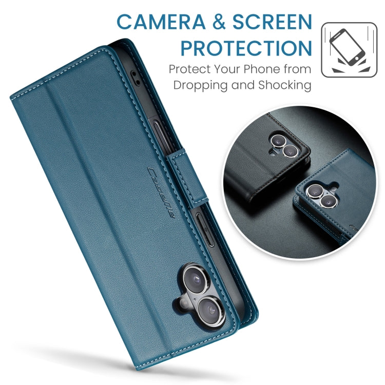 For iPhone 16 Plus CaseMe 023 Butterfly Buckle Litchi Texture RFID Anti-theft Leather Phone Case(Blue) - iPhone 16 Plus Cases by CaseMe | Online Shopping South Africa | PMC Jewellery | Buy Now Pay Later Mobicred