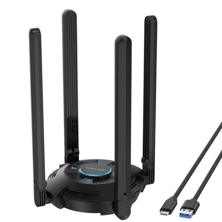 WAVLINK WN695X2 AX5400 USB WiFi 6 Dongle 4 Antennas Receiver Tri-Band Wireless Adapter - USB Network Adapter by WAVLINK | Online Shopping South Africa | PMC Jewellery | Buy Now Pay Later Mobicred