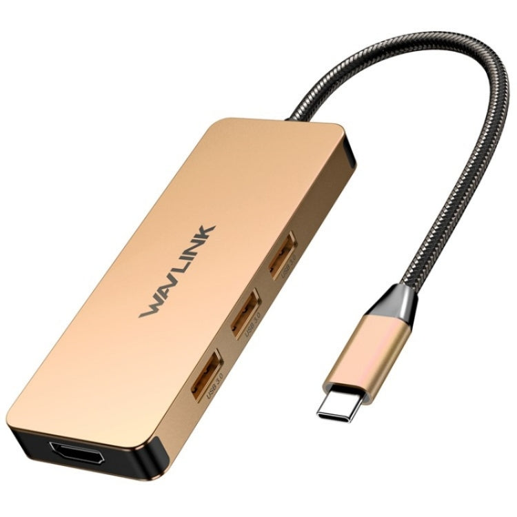 WAVLINK UHP3416 7-in-1 PD100W Charging SD / TF Card Reader 4K HD Type-C Docking Station(Rose Gold) - USB HUB by WAVLINK | Online Shopping South Africa | PMC Jewellery | Buy Now Pay Later Mobicred