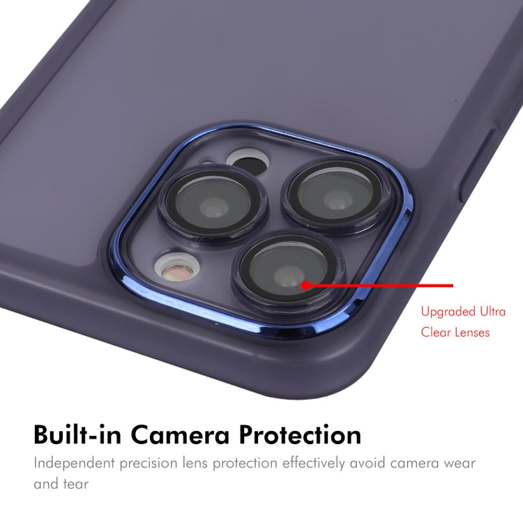 For iPhone 16 Pro ENKAY Hat-Prince Translucent Matte TPU Phone Case with Lens Film(Blue) - iPhone 16 Pro Cases by ENKAY | Online Shopping South Africa | PMC Jewellery | Buy Now Pay Later Mobicred