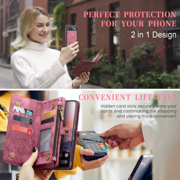 For Google Pixel 9 / 9 Pro CaseMe 008 Detachable Multifunctional Leather Phone Case(Wine Red) - Google Cases by CaseMe | Online Shopping South Africa | PMC Jewellery | Buy Now Pay Later Mobicred