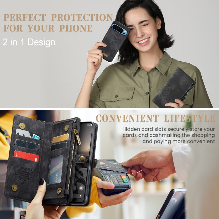 For Google Pixel 9 Pro XL CaseMe 008 Detachable Multifunctional Leather Phone Case(Black) - free shipping - PMC Jewellery - Order now!