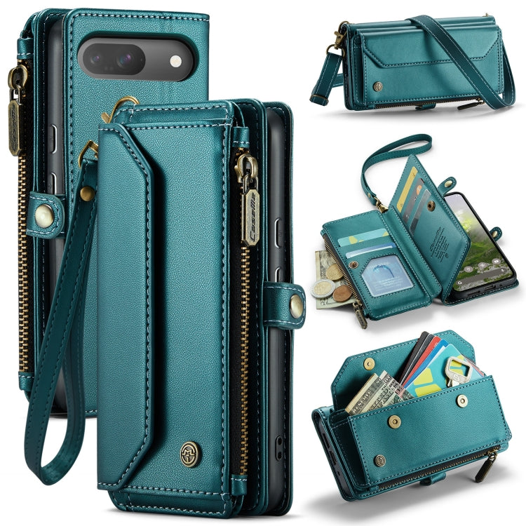 For Google Pixel 9 / 9 Pro CaseMe C36 Card Slots Zipper Wallet RFID Anti-theft Leather Phone Case(Green) - Google Cases by CaseMe | Online Shopping South Africa | PMC Jewellery | Buy Now Pay Later Mobicred