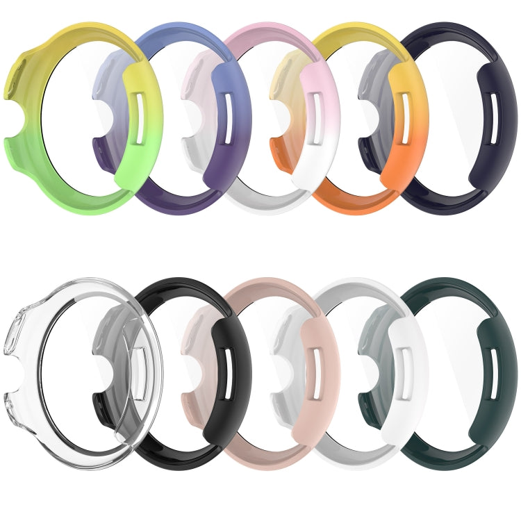 For Google Pixel Watch 3 45mm PC + Tempered Film Integrated Watch Protective Case(White) - Watch Cases by PMC TechLife | Online Shopping South Africa | PMC TechLife | Buy Now Pay Later Mobicred