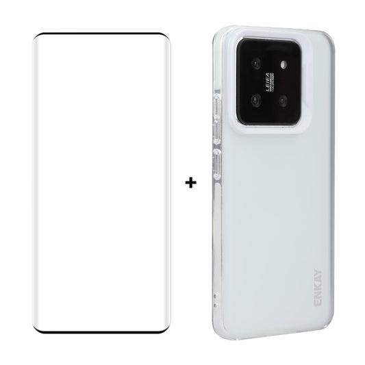 For Xiaomi 14 Pro ENKAY Hat-Prince Translucent Matte TPU Phone Case + 3D Hot Bending Film(White) - 14 Pro Cases by ENKAY | Online Shopping South Africa | PMC Jewellery | Buy Now Pay Later Mobicred