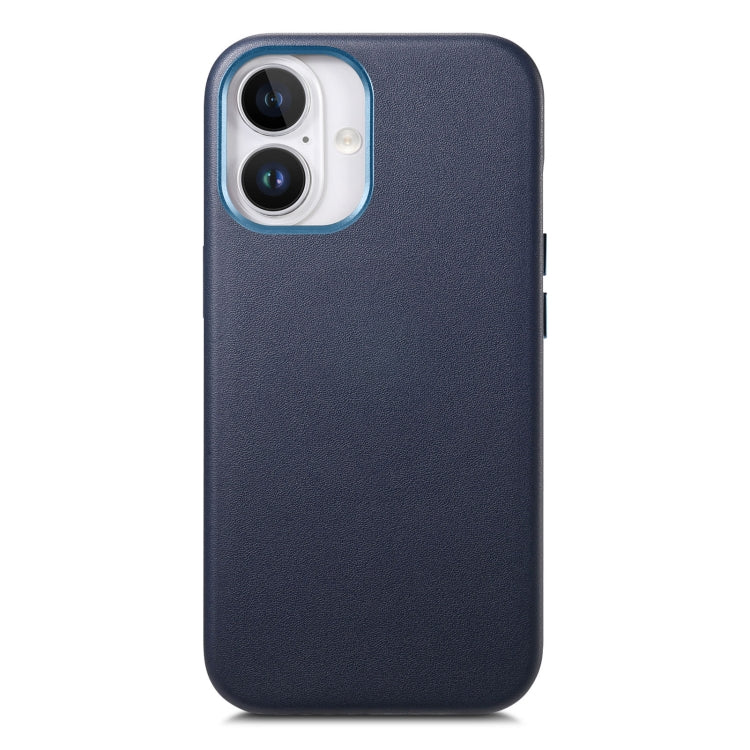 For iPhone 16 Electroplated Metal Button Shockproof Phone Case(Dark Blue) - iPhone 16 Cases by PMC Jewellery | Online Shopping South Africa | PMC Jewellery | Buy Now Pay Later Mobicred