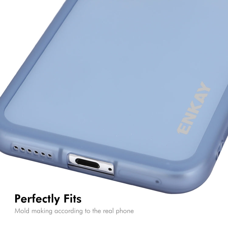 For Huawei Pura 70 ENKAY Hat-Prince Translucent Matte TPU Phone Case with Lens Film + 9H Big Arc Edge Film(Blue) - Huawei Cases by ENKAY | Online Shopping South Africa | PMC Jewellery | Buy Now Pay Later Mobicred