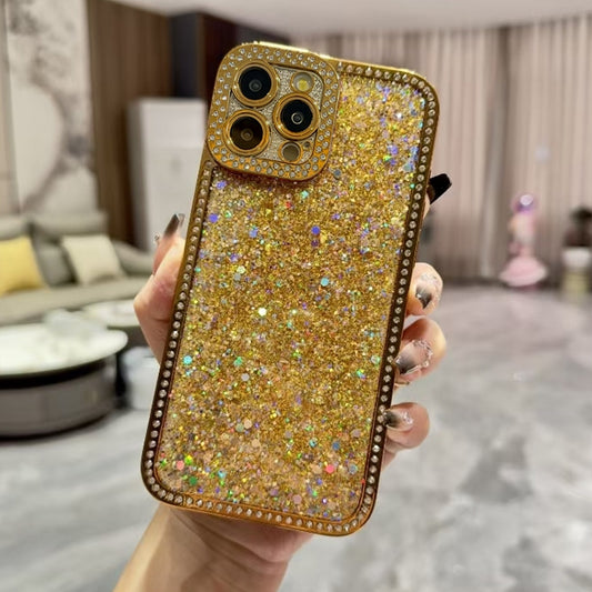 For iPhone 16 Pro Diamond Glitter Sequins TPU Phone Case(Gold) - iPhone 16 Pro Cases by PMC Jewellery | Online Shopping South Africa | PMC Jewellery | Buy Now Pay Later Mobicred