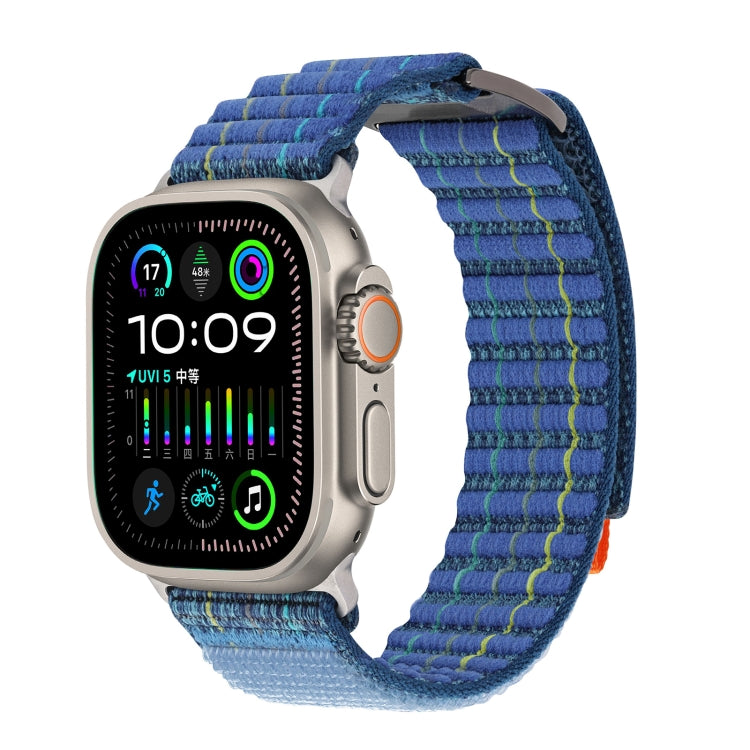 For Apple Watch Ultra 2 49mm Two Sections Nylon Hook and Loop Fastener Watch Band(Scuba Blue) - Watch Bands by PMC Jewellery | Online Shopping South Africa | PMC Jewellery | Buy Now Pay Later Mobicred