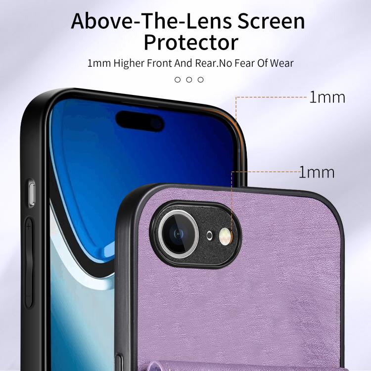 For iPhone 16e Retro Card Wallet Fold Leather Phone Case with Strap(Purple) - iPhone 16e Cases by PMC TechLife | Online Shopping South Africa | PMC TechLife | Buy Now Pay Later Mobicred