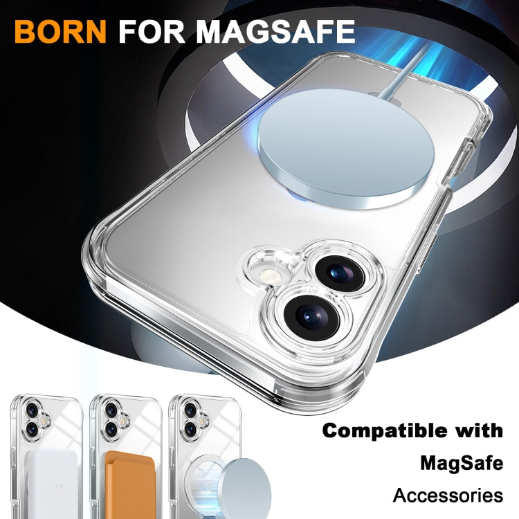 For iPhone 16 Plus Skin Feel MagSafe Holder 360 Full Body Phone Case(Transparent) - iPhone 16 Plus Cases by PMC Jewellery | Online Shopping South Africa | PMC Jewellery | Buy Now Pay Later Mobicred