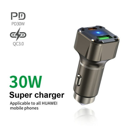 K25 Fast Charging Metal Window Breaker Car Charger Adapter PD 30W Super Charger - Car Charger by PMC Jewellery | Online Shopping South Africa | PMC Jewellery | Buy Now Pay Later Mobicred