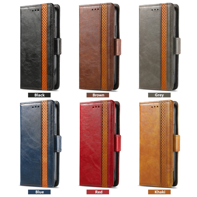 For iPhone 16e CaseNeo Splicing Dual Magnetic Buckle Leather Phone Case(Blue) - free shipping - PMC TechLife - Order now!