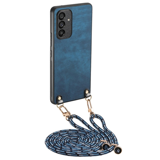 For Samsung Galaxy S25+ 5G Vintage Leather PC Back Cover Phone Case with Crossbody Strap(Blue) - Galaxy S25+ 5G Cases by PMC Jewellery | Online Shopping South Africa | PMC Jewellery | Buy Now Pay Later Mobicred