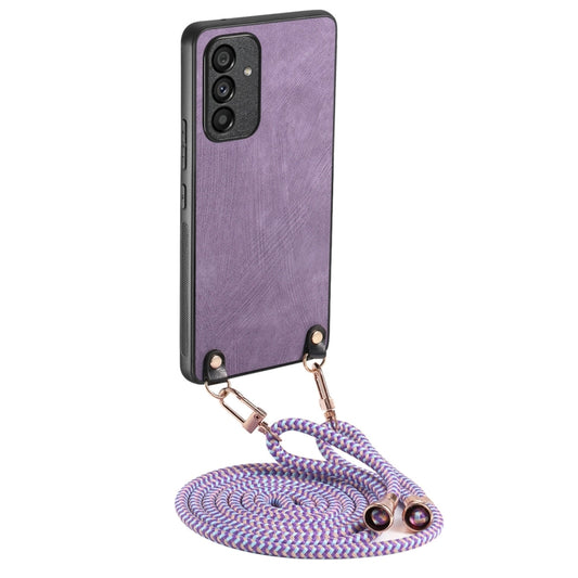 For Samsung Galaxy S25+ 5G Vintage Leather PC Back Cover Phone Case with Crossbody Strap(Purple) - Galaxy S25+ 5G Cases by PMC Jewellery | Online Shopping South Africa | PMC Jewellery | Buy Now Pay Later Mobicred