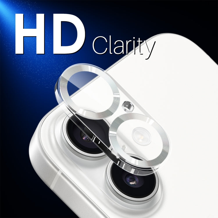 For iPhone 16 / 16 Plus NORTHJO Camera Lens Protector CD Veins 3D Tempered Glass Film(Silver) - iPhone 16 Plus Tempered Glass by NORTHJO | Online Shopping South Africa | PMC Jewellery | Buy Now Pay Later Mobicred