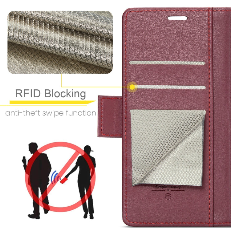 For OPPO Reno12 Pro 5G Global CaseMe 023 Butterfly Buckle Litchi Texture RFID Anti-theft Leather Phone Case(Red) - Reno12 Pro Cases by CaseMe | Online Shopping South Africa | PMC Jewellery | Buy Now Pay Later Mobicred