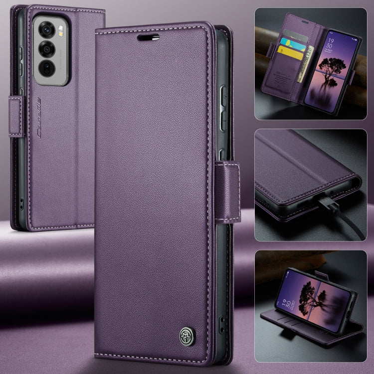 For OPPO Reno12 Pro 5G Global CaseMe 023 Butterfly Buckle Litchi Texture RFID Anti-theft Leather Phone Case(Purple) - Reno12 Pro Cases by CaseMe | Online Shopping South Africa | PMC Jewellery | Buy Now Pay Later Mobicred