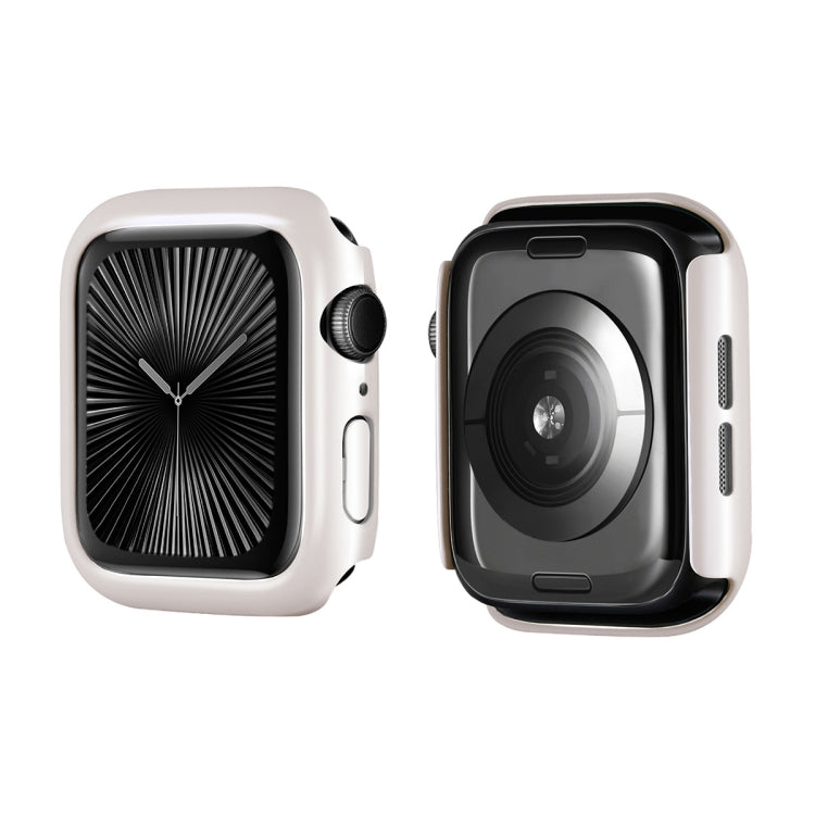 For Apple Watch Series 10 46mm ENKAY Hat-Prince 2 in 1 Solid Color PC Watch Case with Full Coverage PMMA Soft Film(Silver) - free shipping - PMc TechLife - Order now!