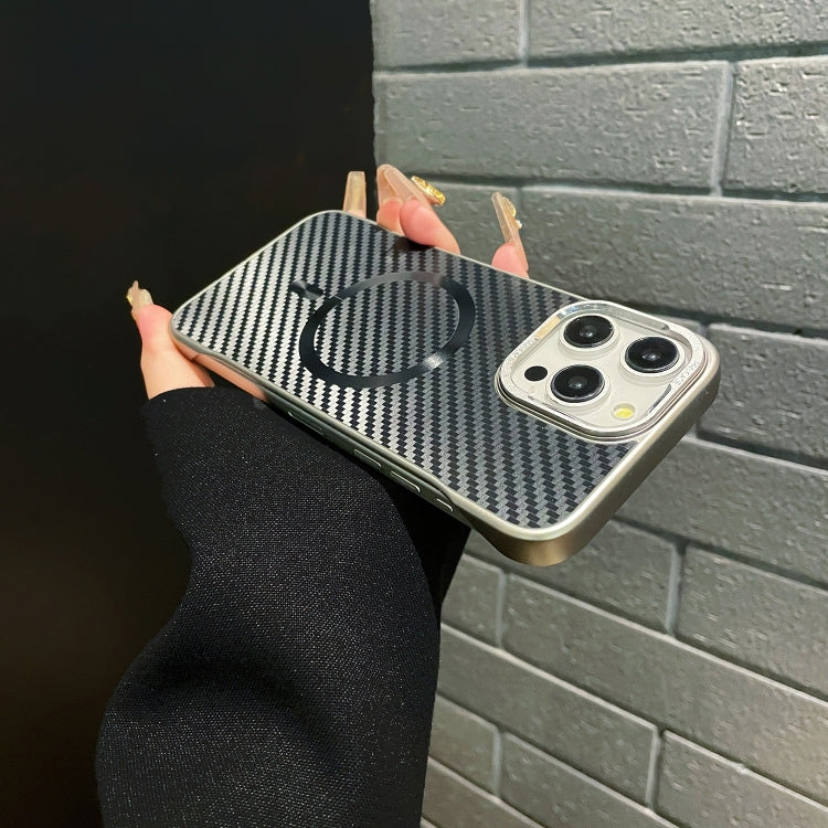 For iPhone 15 AG Carbon Fiber Frameless MagSafe Phone Case(Grey) - iPhone 15 Cases by PMc TechLife | Online Shopping South Africa | PMc TechLife | Buy Now Pay Later Mobicred