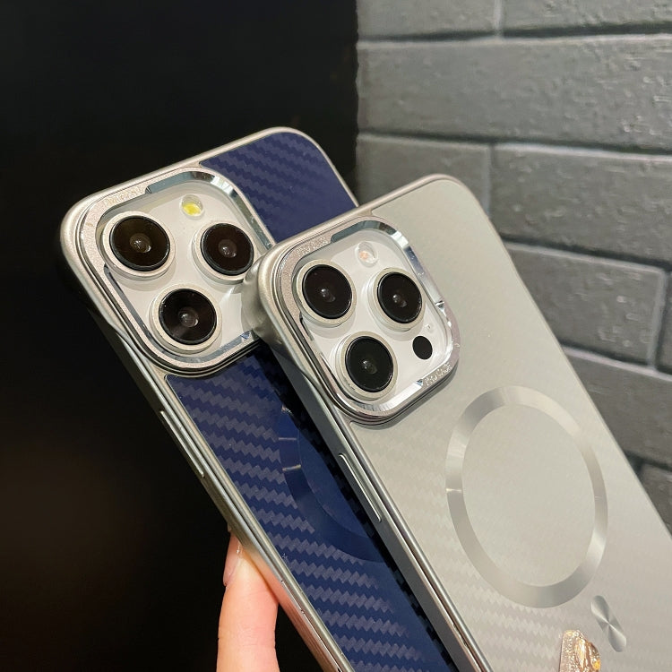 For iPhone 13 AG Carbon Fiber Frameless MagSafe Phone Case(Blue) - iPhone 13 Cases by PMc TechLife | Online Shopping South Africa | PMc TechLife | Buy Now Pay Later Mobicred