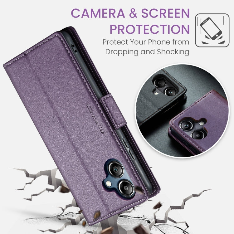 For Samsung Galaxy A06 CaseMe 023 Butterfly Buckle Litchi Texture RFID Anti-theft Leather Phone Case(Purple) - Galaxy Phone Cases by CaseMe | Online Shopping South Africa | PMC Jewellery | Buy Now Pay Later Mobicred