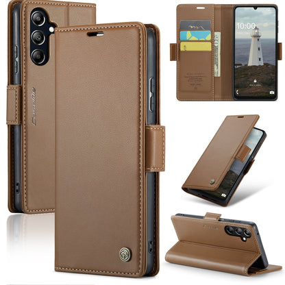 For Samsung Galaxy A16 5G CaseMe 023 Butterfly Buckle Litchi Texture RFID Anti-theft Leather Phone Case(Brown) - Galaxy Phone Cases by CaseMe | Online Shopping South Africa | PMC Jewellery | Buy Now Pay Later Mobicred