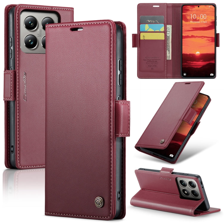 For Xiaomi 14T CaseMe 023 Butterfly Buckle Litchi Texture RFID Anti-theft Leather Phone Case(Red) - 14T Cases by CaseMe | Online Shopping South Africa | PMC Jewellery | Buy Now Pay Later Mobicred