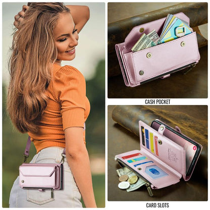 For Samsung Galaxy A16 5G CaseMe C36 Card Slots Zipper Wallet RFID Anti-theft Leather Phone Case(Pink) - Galaxy Phone Cases by CaseMe | Online Shopping South Africa | PMC Jewellery | Buy Now Pay Later Mobicred