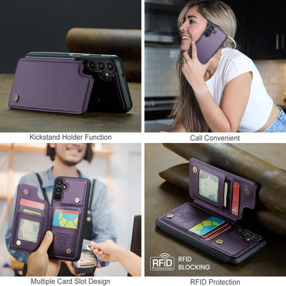 For Samsung Galaxy A16 5G CaseMe C22 Card Slots Holder RFID Anti-theft Phone Case(Purple) - Galaxy Phone Cases by CaseMe | Online Shopping South Africa | PMC Jewellery | Buy Now Pay Later Mobicred