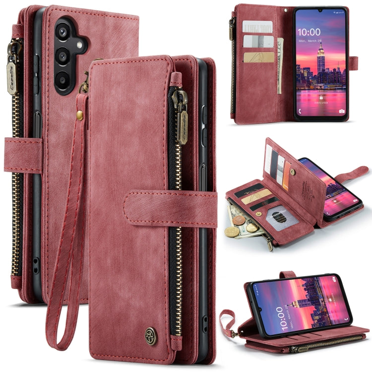 For Samsung Galaxy A16 5G CaseMe C30 Card Slots Zipper Wallet Leather Phone Case(Red) - Galaxy Phone Cases by CaseMe | Online Shopping South Africa | PMC Jewellery | Buy Now Pay Later Mobicred