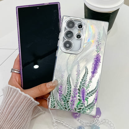 For Samsung Galaxy S25 Ultra 5G Electroplating Flowers Plants Texture Wristband TPU Phone Case(Plum Flower FL6) - Galaxy S25 Ultra 5G Cases by PMC Jewellery | Online Shopping South Africa | PMC Jewellery | Buy Now Pay Later Mobicred