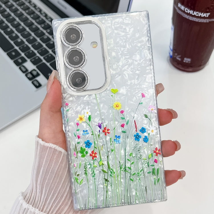 For Samsung Galaxy S25 5G Electroplating Flower Texture TPU Phone Case(Little Wildflower SH3) - Galaxy S25 5G Cases by PMC Jewellery | Online Shopping South Africa | PMC Jewellery | Buy Now Pay Later Mobicred