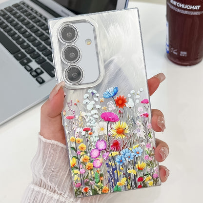 For Samsung Galaxy S25+ 5G Electroplating Flower Texture TPU Phone Case(Flowers SH4) - Galaxy S25+ 5G Cases by PMC Jewellery | Online Shopping South Africa | PMC Jewellery | Buy Now Pay Later Mobicred