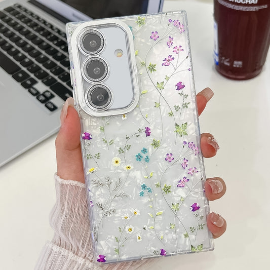 For Samsung Galaxy S25+ 5G Electroplating Flower Texture TPU Phone Case(Wild Chrysanthemum SH5) - Galaxy S25+ 5G Cases by PMC Jewellery | Online Shopping South Africa | PMC Jewellery | Buy Now Pay Later Mobicred